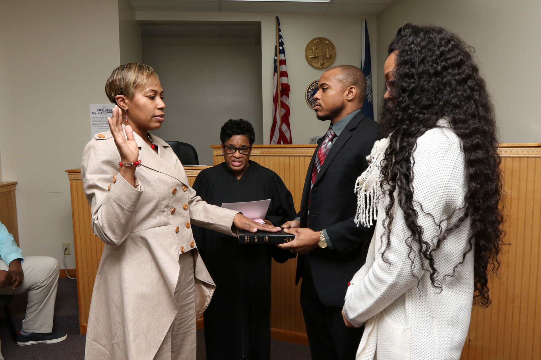 Williamsburg County Supervisor Tiffany Wright is sworn into office